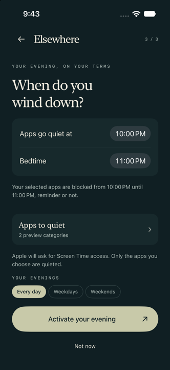 Setting a wind-down and bedtime